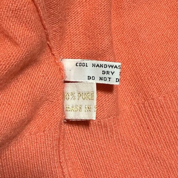 VTG We 100% Cashmere Cardigan & Vest Set Long Sleeve Beads Pink Sz M Scotland - Picture 12 of 13